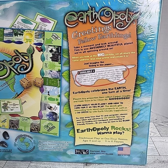 Earthopoly Celebrating Earth Board Game New & Sealed By Late for the Sky NEW - Picture 6 of 6
